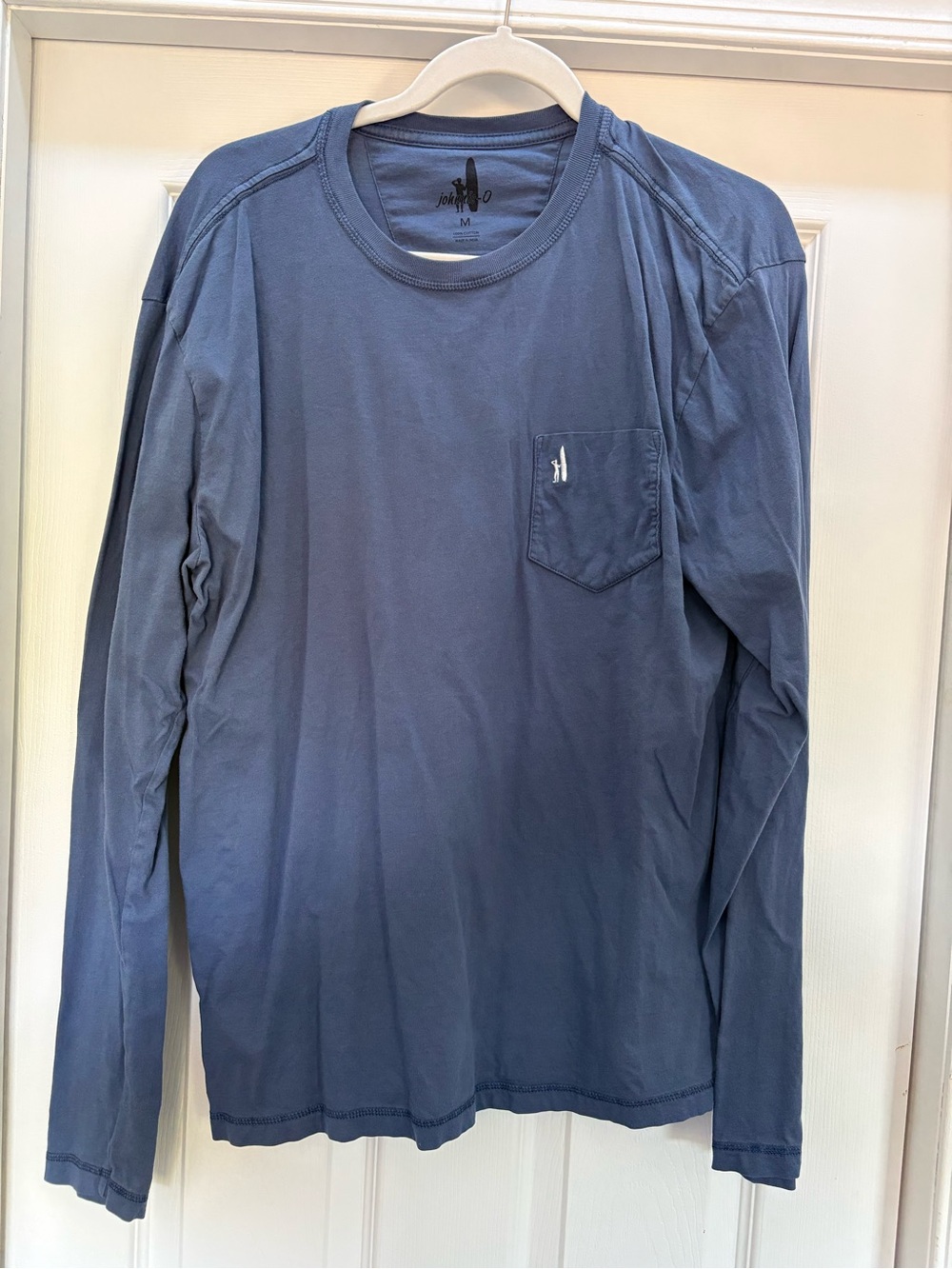 johnnie-O Men's Long-Sleeve Pocket Tee in Slate Blue